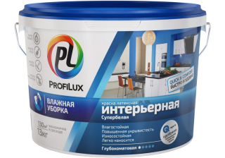 Краска ВД Profilux PL-10L латекс. интерьерная влагостойкая (голубая эт.) бел. ( 14кг)